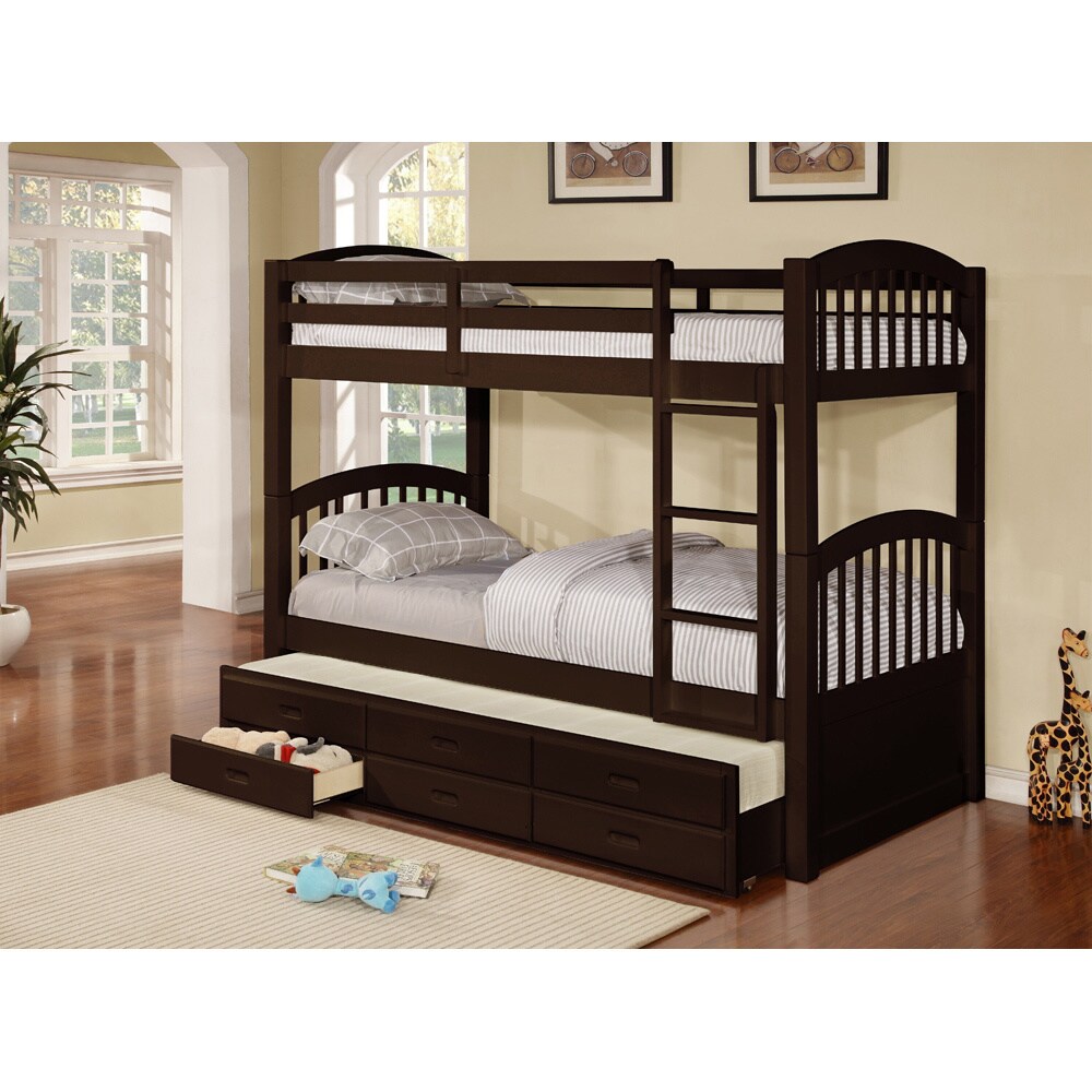 Shop Cameron Twin Over Twin Bunk Bed with Trundle and Drawers Free