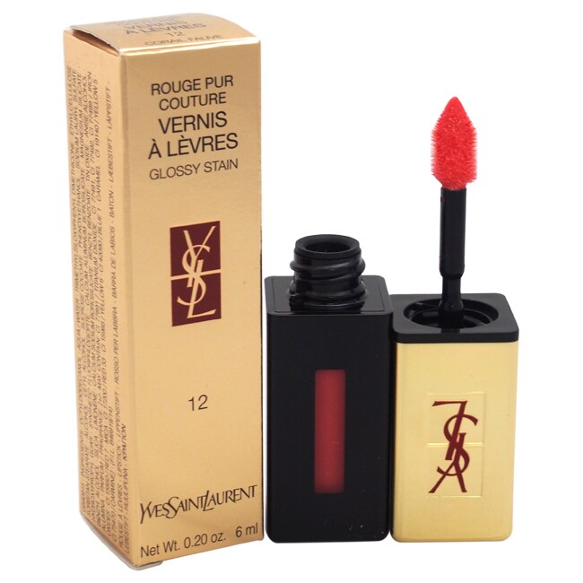 Yves Saint Laurent Rouge Pur Couture Vernis A Levres Lip Gloss 12 Coral Acrylic 02 Oz