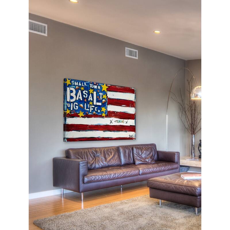 Marmont Hill - "Basalt Flag" by Tori Campisi Painting Print on Canvas - Multi-Color
