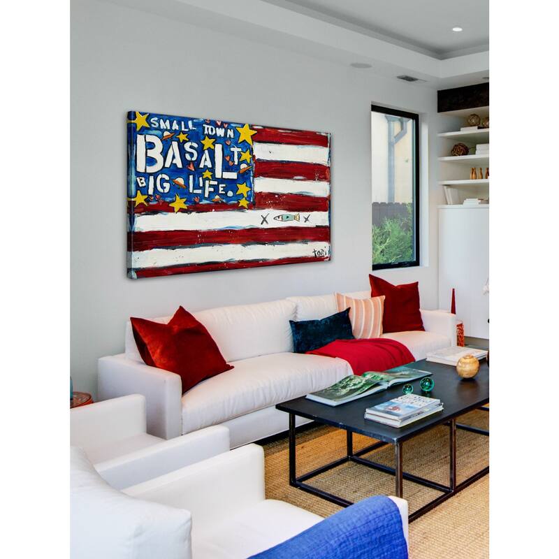 Marmont Hill - "Basalt Flag" by Tori Campisi Painting Print on Canvas - Multi-Color