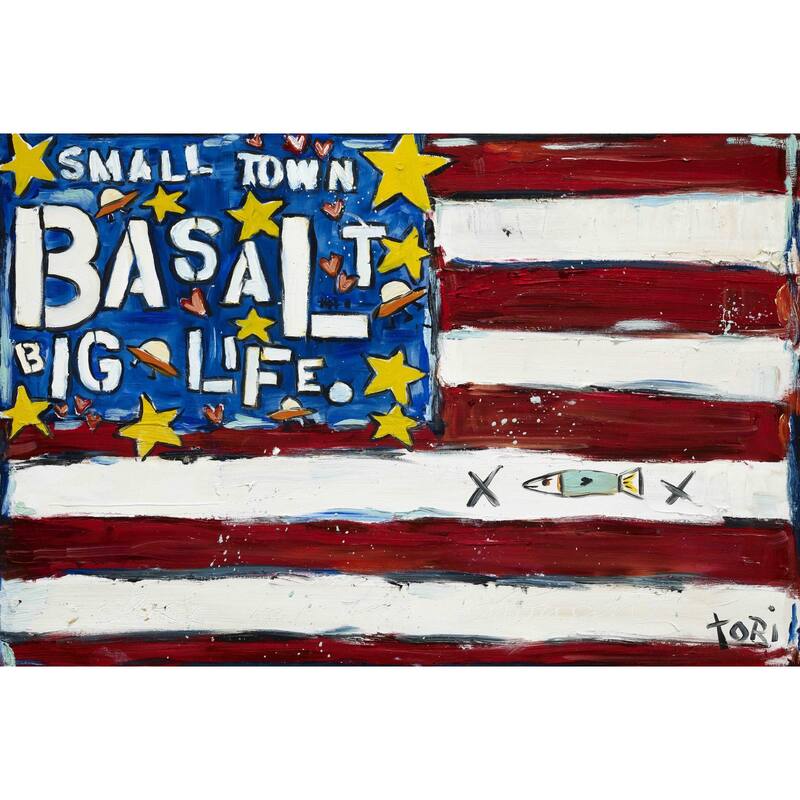 Marmont Hill - "Basalt Flag" by Tori Campisi Painting Print on Canvas - Multi-Color