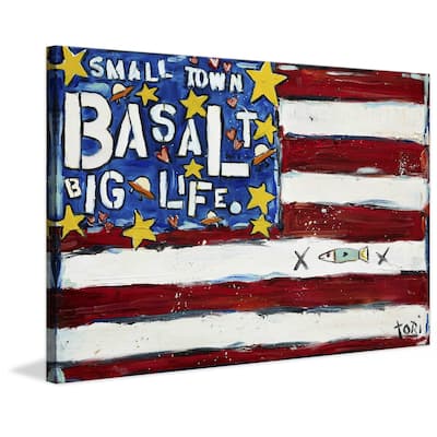 Marmont Hill - "Basalt Flag" by Tori Campisi Painting Print on Canvas - Multi-Color