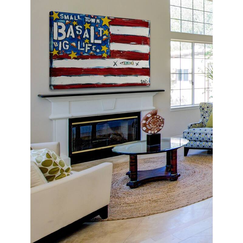 Marmont Hill - "Basalt Flag" by Tori Campisi Painting Print on Canvas - Multi-Color
