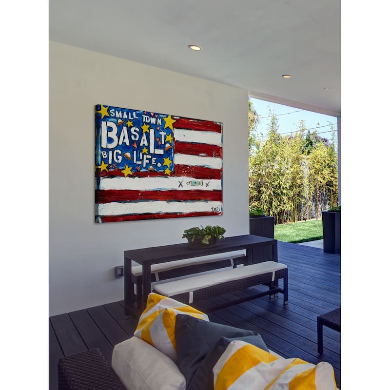 Marmont Hill - "Basalt Flag" by Tori Campisi Painting Print on Canvas - Multi-Color