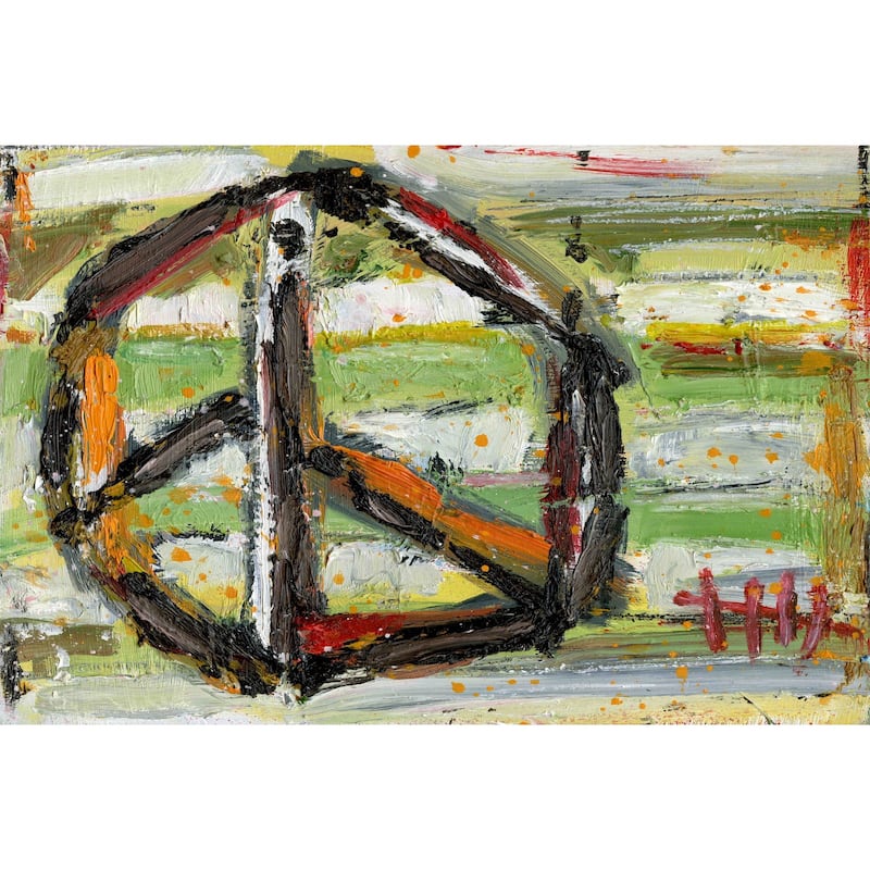 Marmont Hill - "Green Peace" by Tori Campisi Painting Print on Canvas - Multi-Color