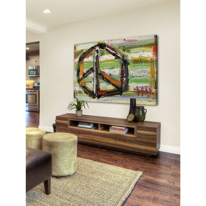 Marmont Hill - "Green Peace" by Tori Campisi Painting Print on Canvas - Multi-Color