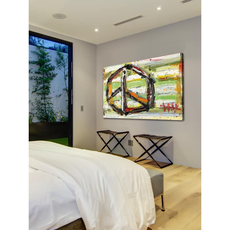 Marmont Hill - "Green Peace" by Tori Campisi Painting Print on Canvas - Multi-Color
