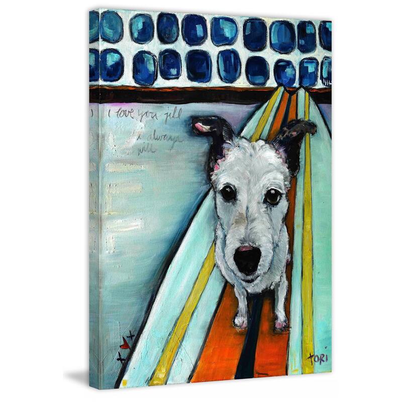 Marmont Hill - "Dog on Surfboard" by Tori Campisi Painting Print on Canvas