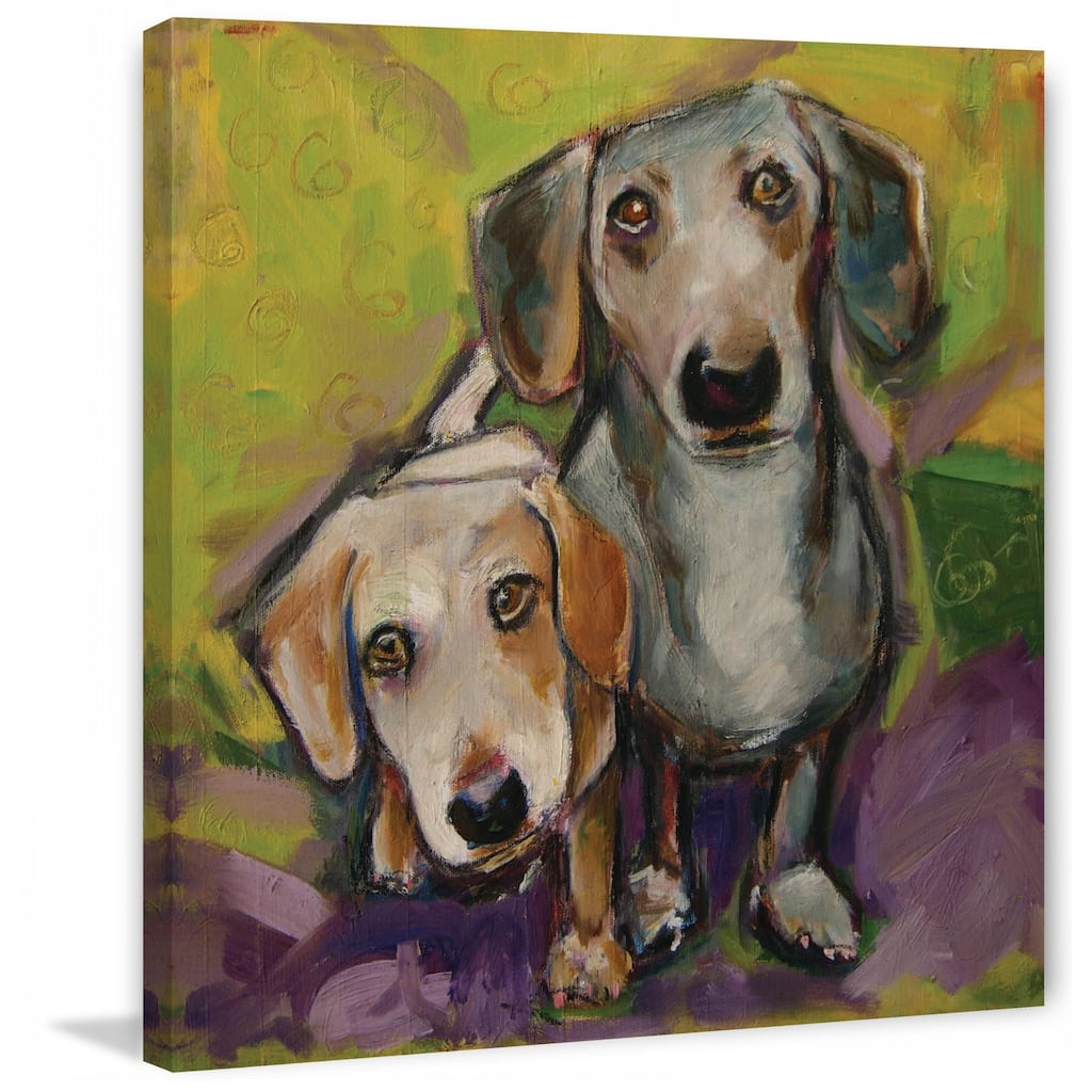 Marmont Hill - "Two Dachshunds" by Tori Campisi Painting Print on Canvas - Multi-Color