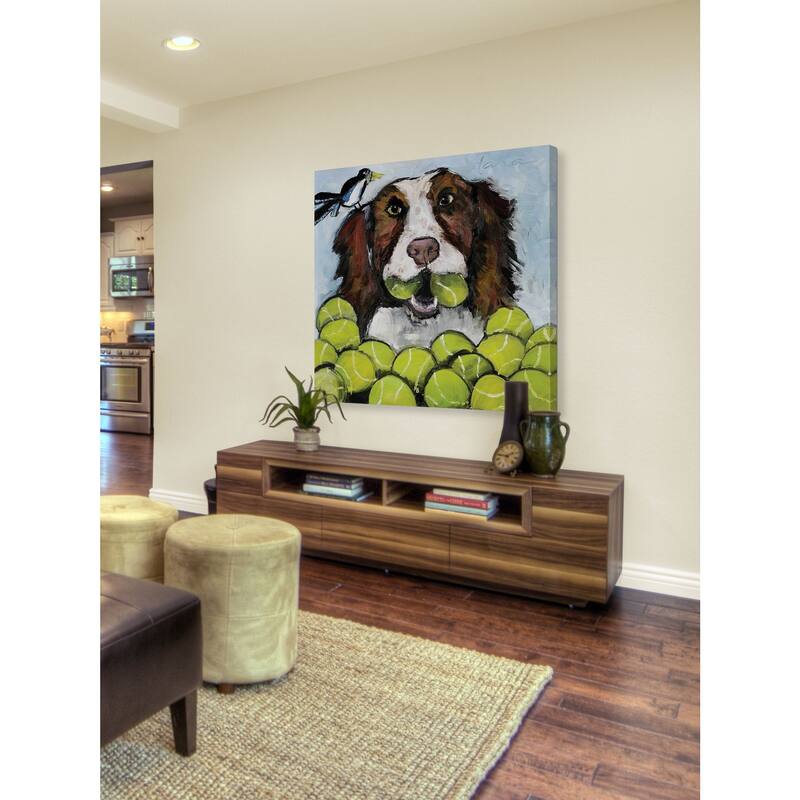 Marmont Hill - 'Tara Likes Tennis' by Tori Campisi Painting Print on Canvas - Multi-Color