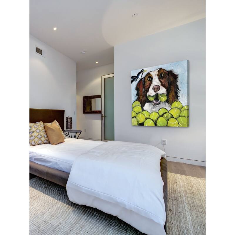 Marmont Hill - 'Tara Likes Tennis' by Tori Campisi Painting Print on Canvas - Multi-Color