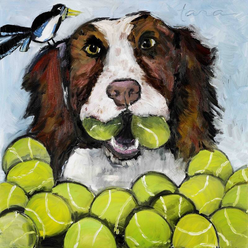 Marmont Hill - 'Tara Likes Tennis' by Tori Campisi Painting Print on Canvas - Multi-Color