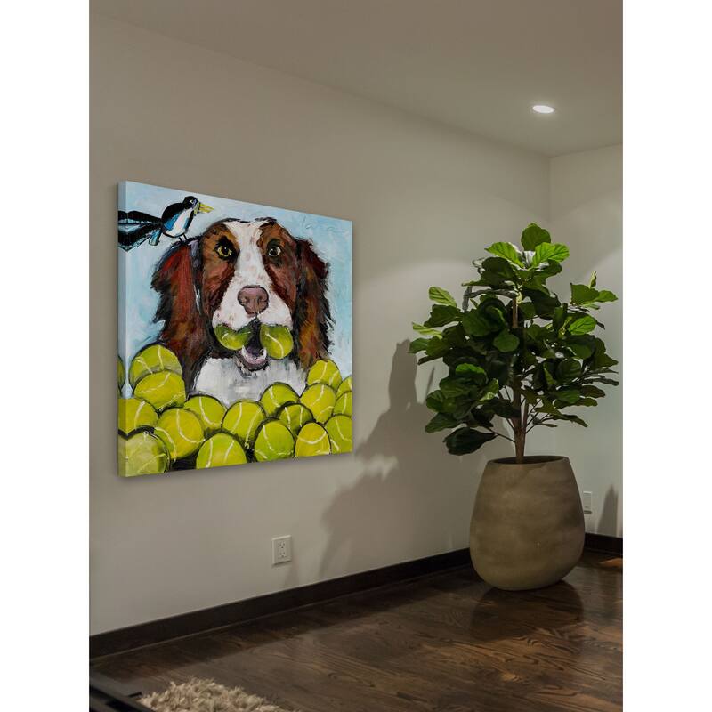 Marmont Hill - 'Tara Likes Tennis' by Tori Campisi Painting Print on Canvas - Multi-Color