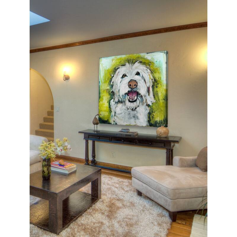 Marmont Hill - "Smiley Dog" by Tori Campisi Painting Print on Canvas