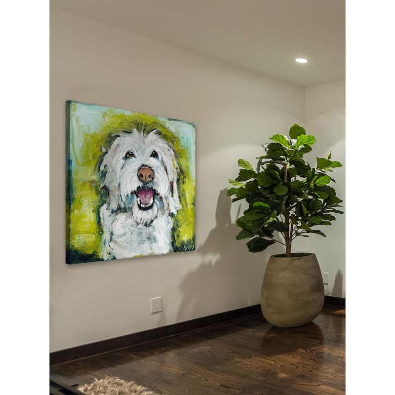 Marmont Hill - "Smiley Dog" by Tori Campisi Painting Print on Canvas