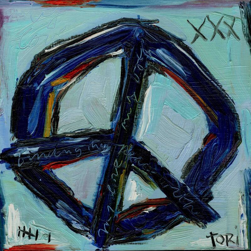 Marmont Hill - "Blue Peace" by Tori Campisi Painting Print on Canvas - Multi-Color
