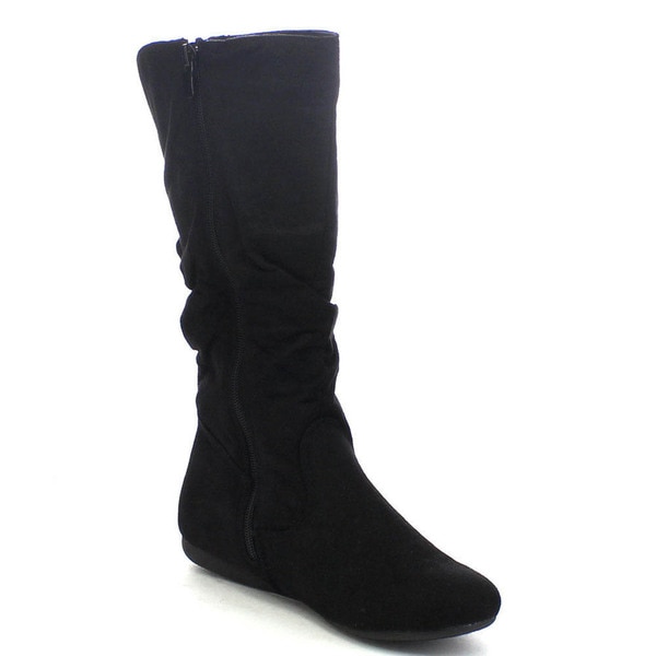women's mid calf boots low heel