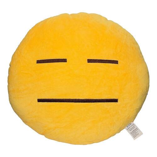 Emoji Helpless Yellow Round Plush Pillow