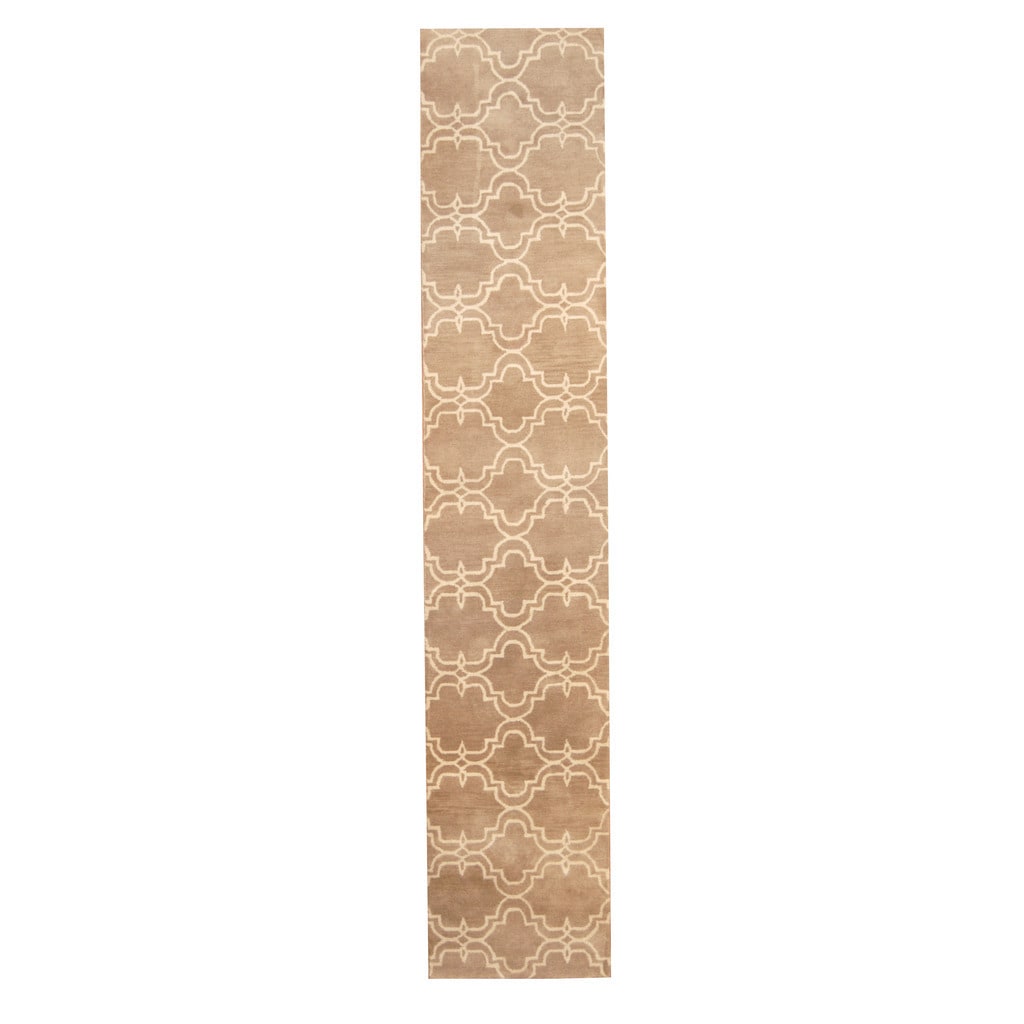 Handmade Tibetan Wool Runner (India) - 2'4 x 12'