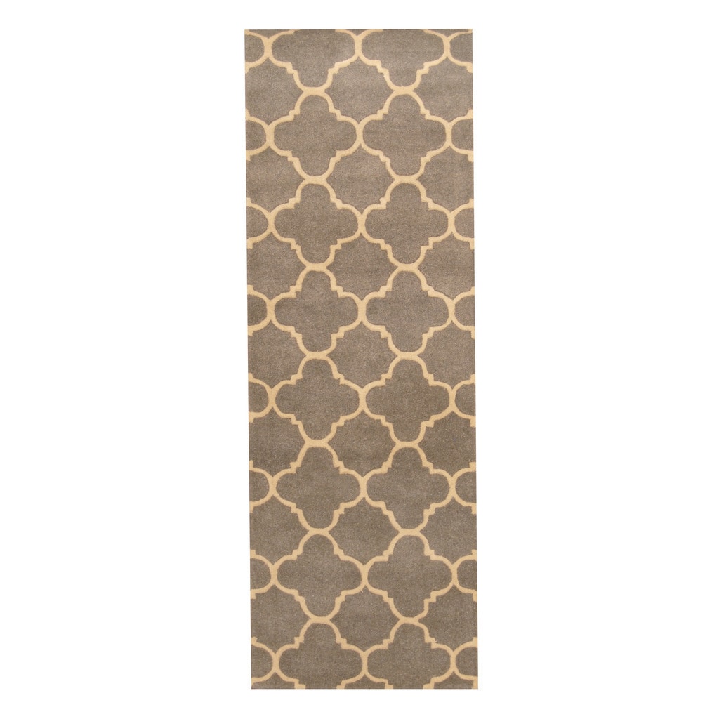 HERAT ORIENTAL Handmade Tibetan Wool Trellis Design Runner - 2'1 x 6'2