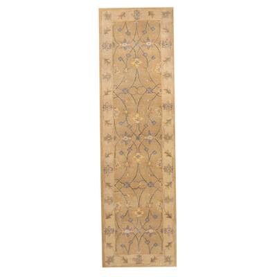 Handmade Mahal Wool Runner (India) - 2'4 x 8'1