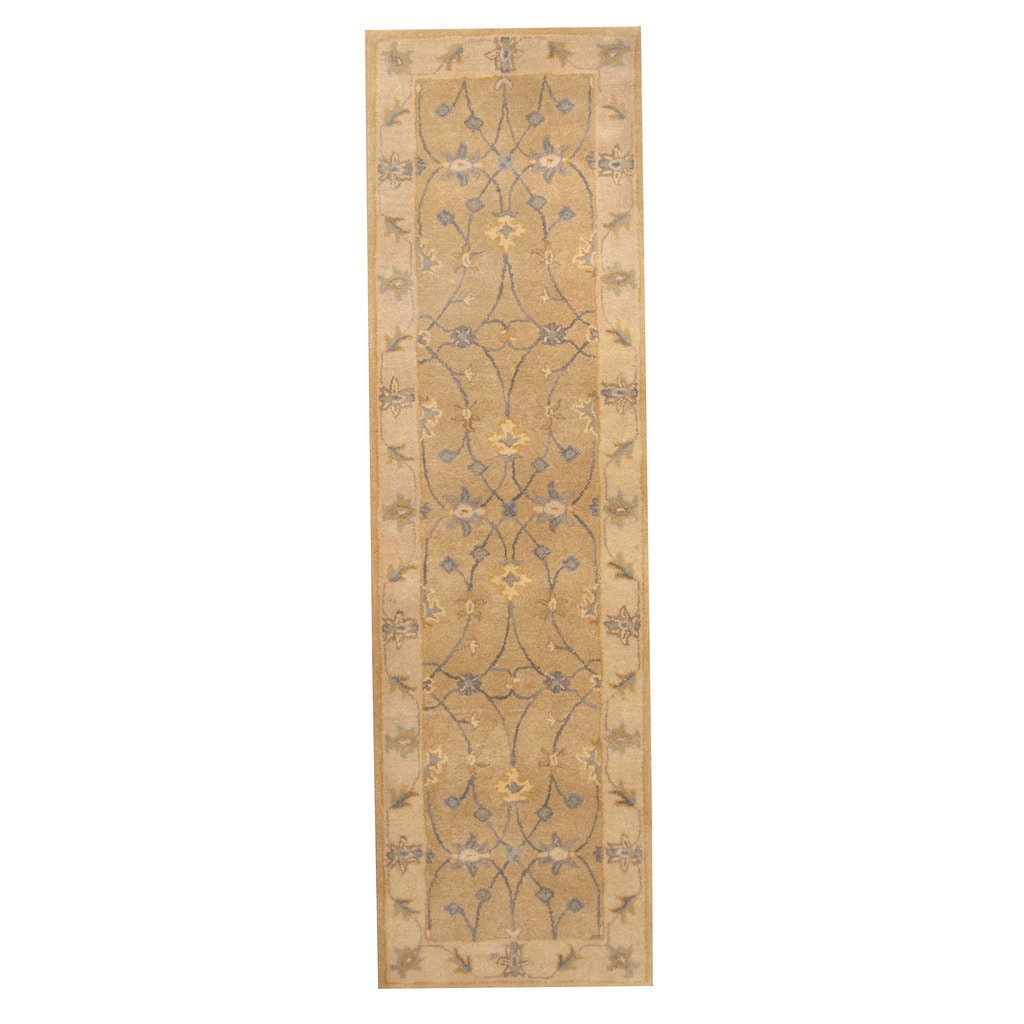 Handmade Mahal Wool Runner (India) - 2'4 x 8'1