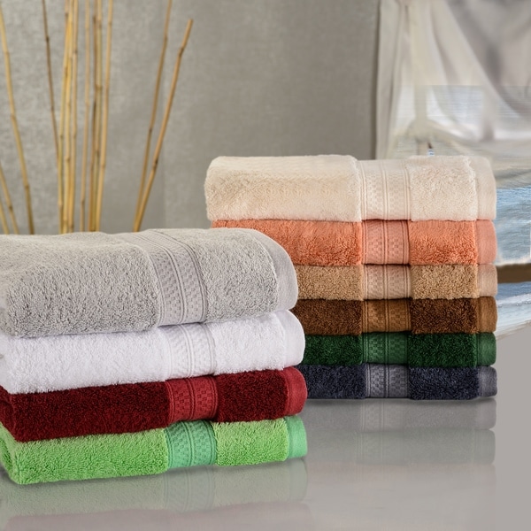 Superior Rayon from Bamboo Cotton Face Towel Set of 12 On