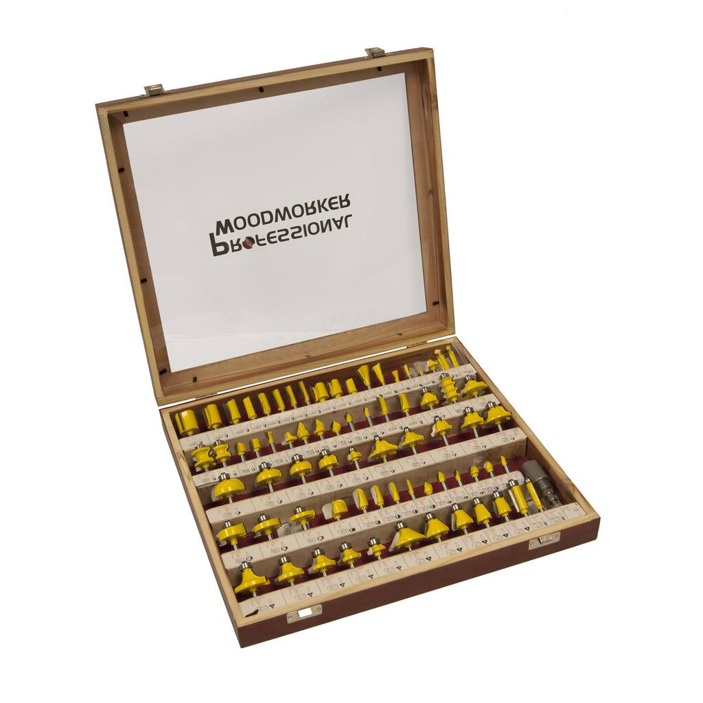 Professional Woodworker 75-Piece Router Bit Set - Black