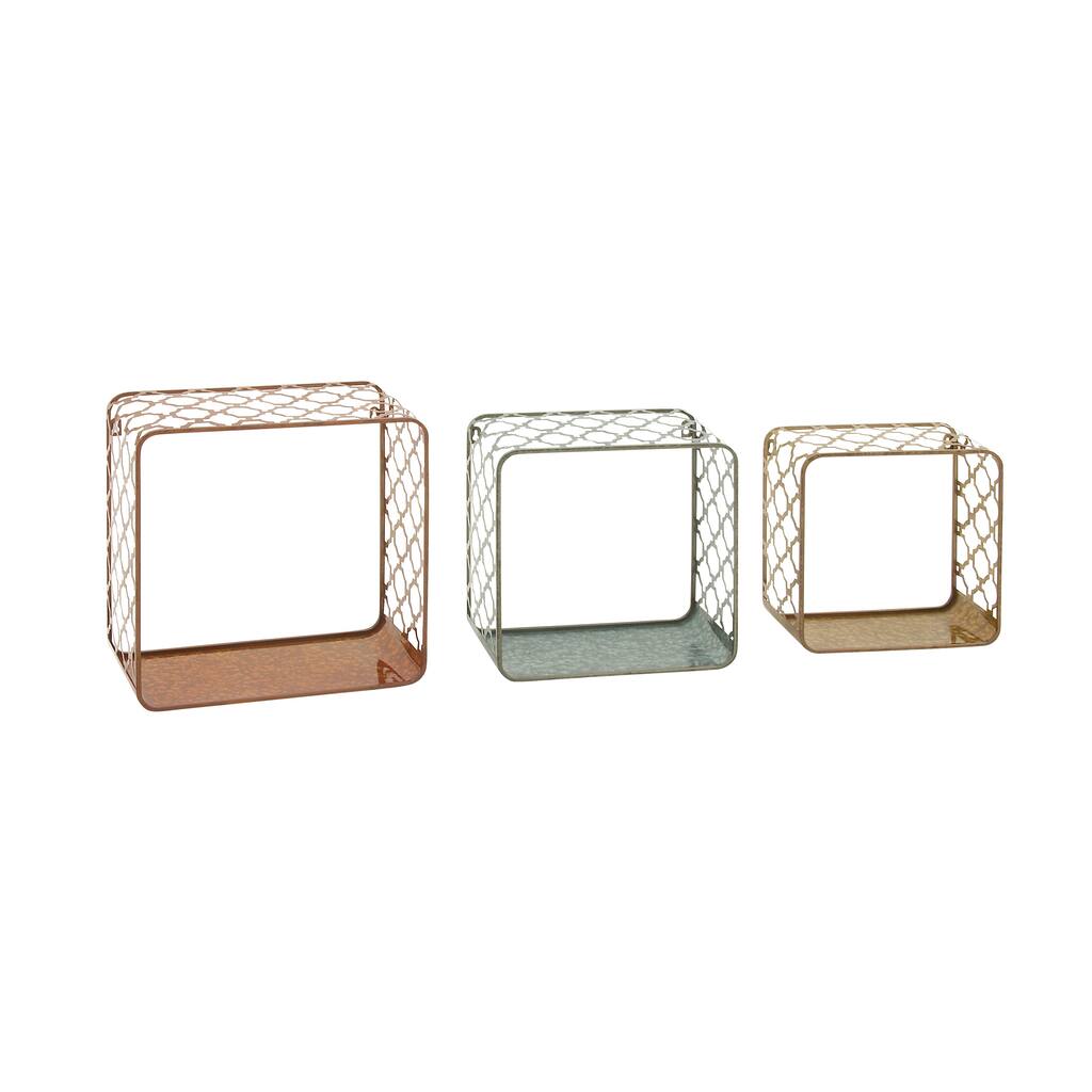 Three Hands Decorative Metal Wall Shelves (Set of 3)