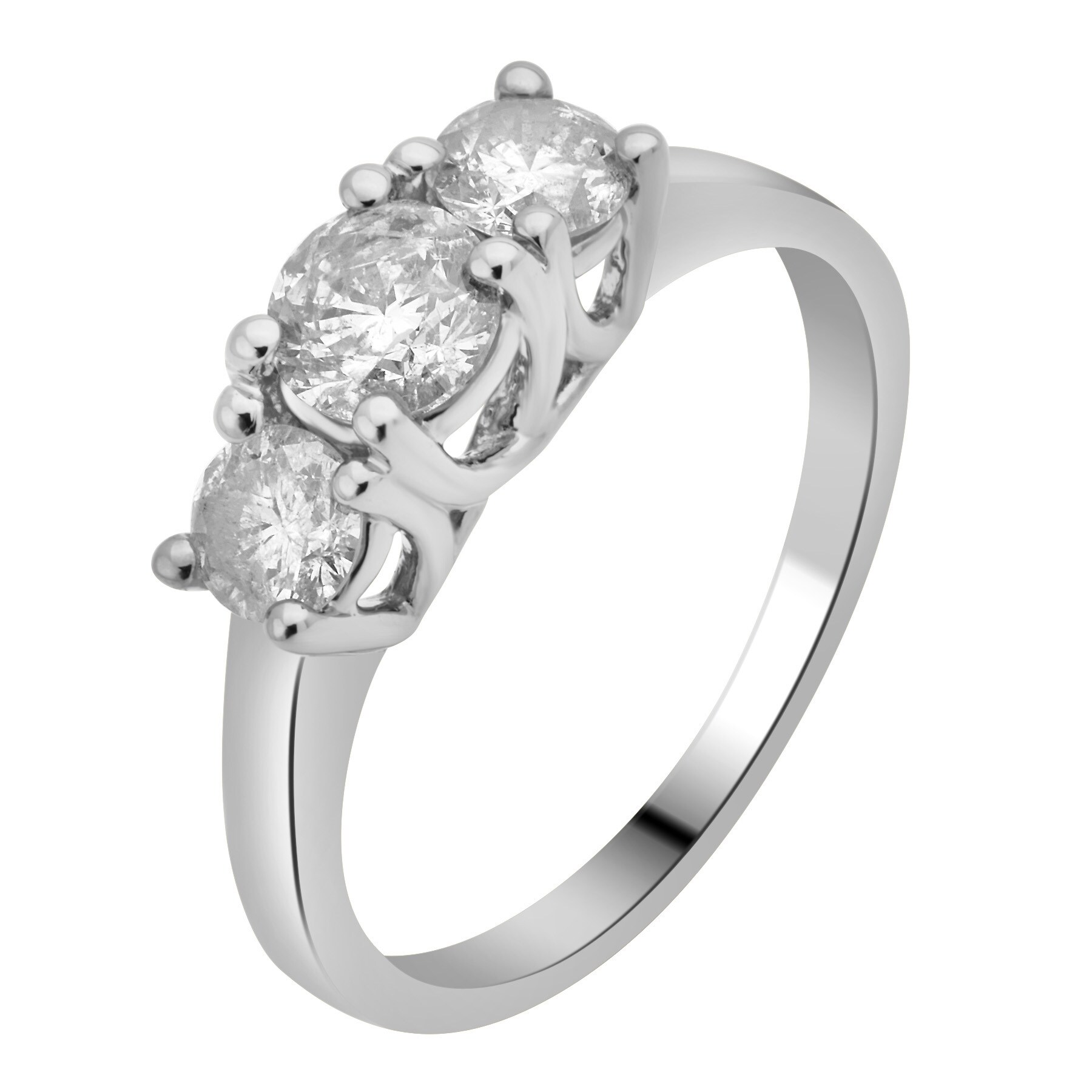 Divina 14k White Gold 1ct TDW 3-stone Diamond Anniversary Ring (H-I, I1-I2)