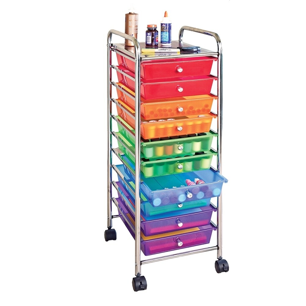 Shop Seville Classics 10 Drawer Organizer Rolling Cart Free