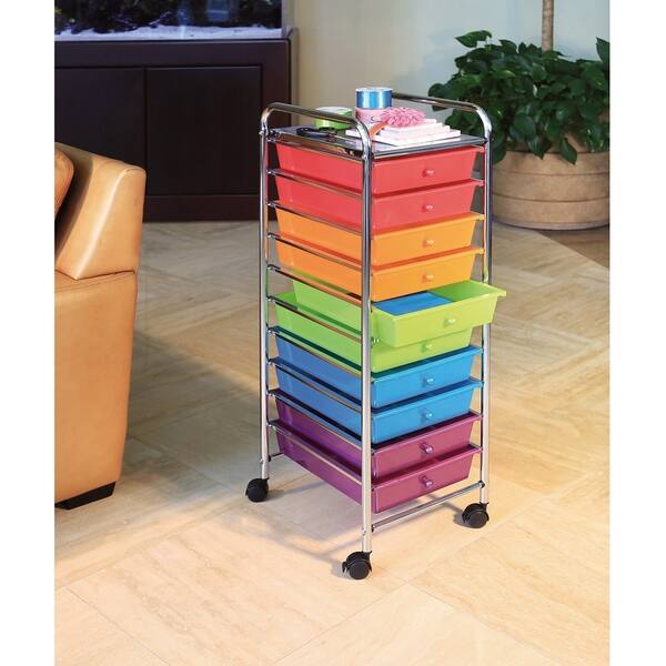 Shop Seville Classics 10 Drawer Organizer Rolling Cart Free