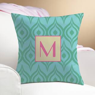 Green Ikat Personalized Pillow