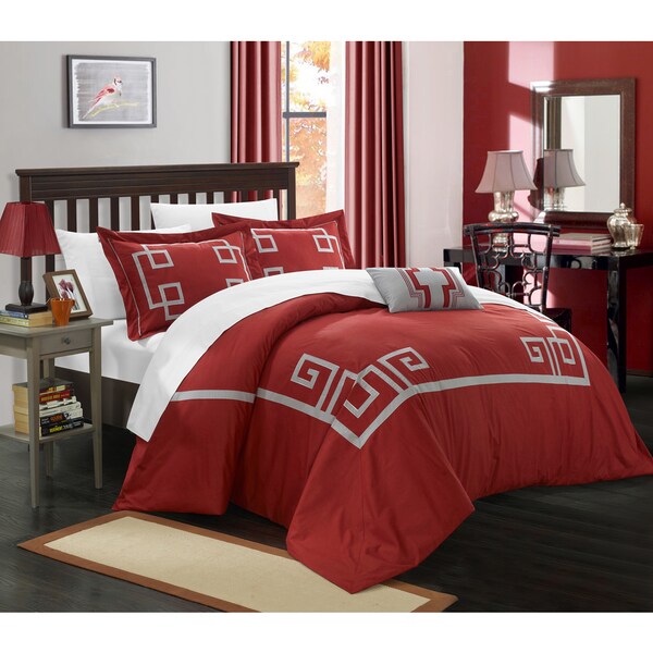Chic Home Downton Cotton Geometric Applique 8-piece Bed in a Bag Set