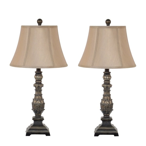 27 inch Antique Gold Table Lamp Set   17522122  