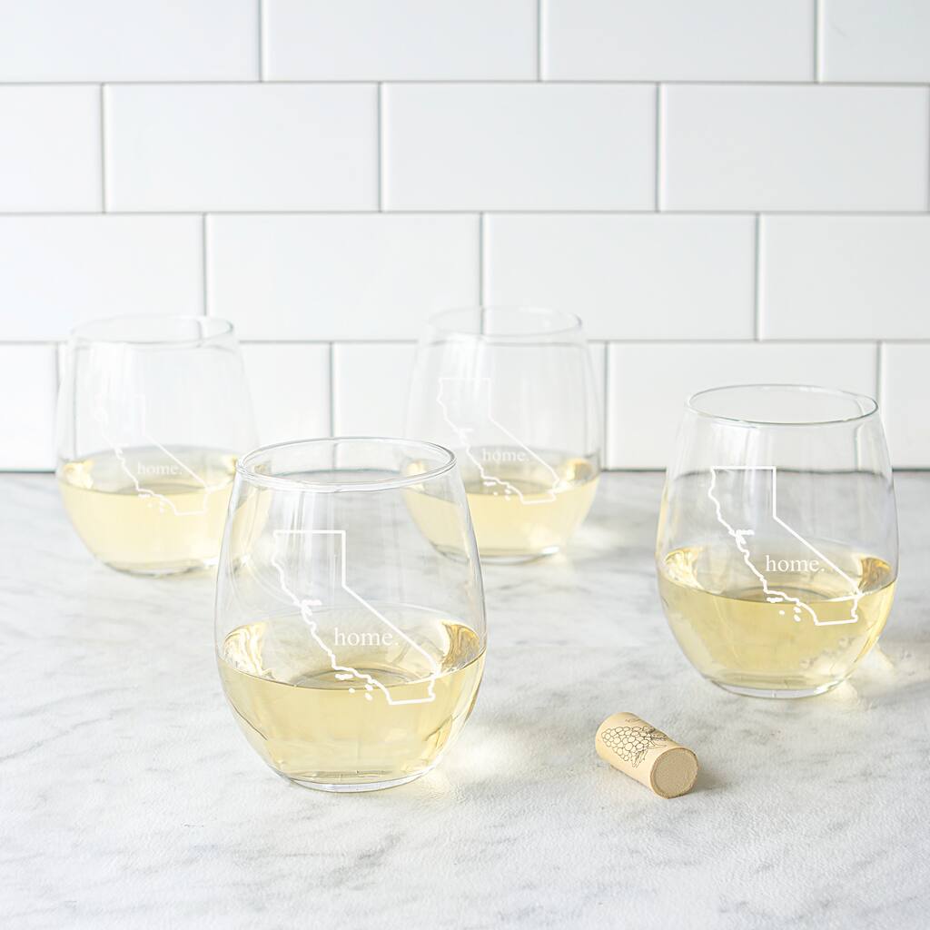 Home State Stemless Wine Glasses (Set of 4)
