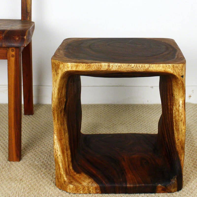 Haussmann® Wood Natural Cube End Sofa Table 16 in x 16 in H Walnut Oil - 16" x 16" x 16"