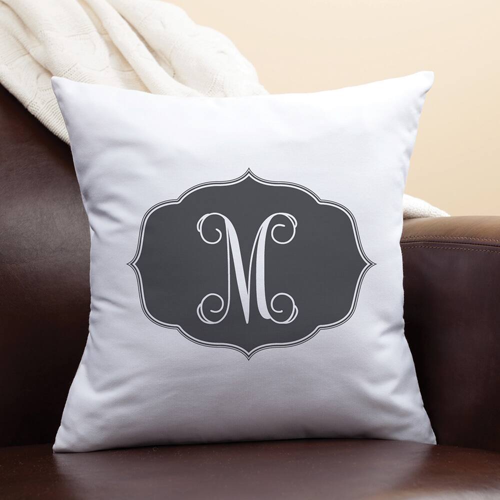 My Black Initial Personalized Pillow