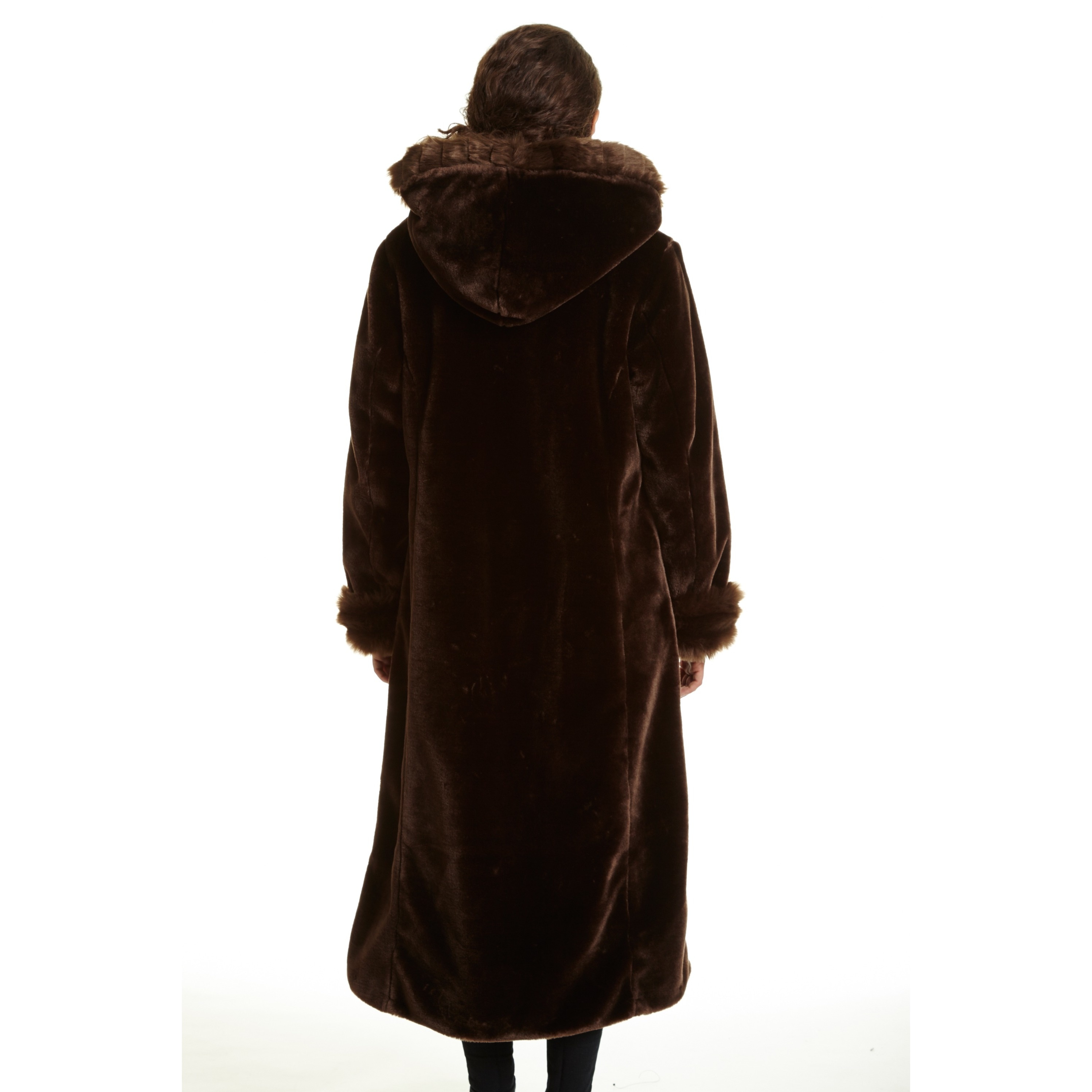 Shop Excelled Women S Faux Fur Hooded Full Length Coat Overstock
