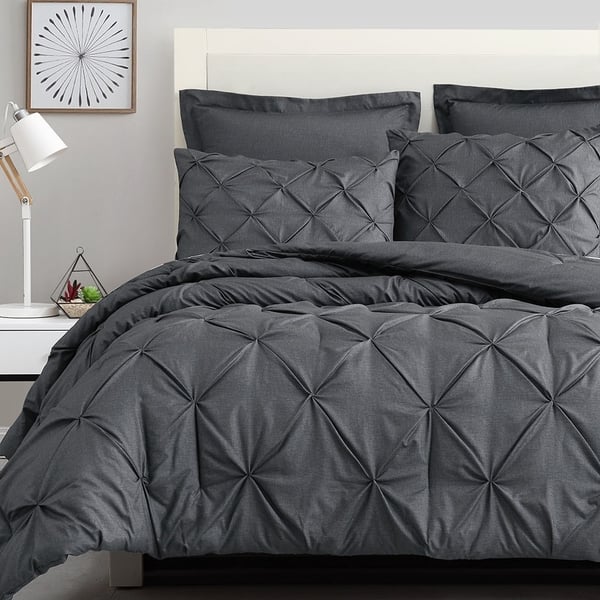 Shop Kotter Home Pinch Pleat Pintuck Comforter Set On Sale