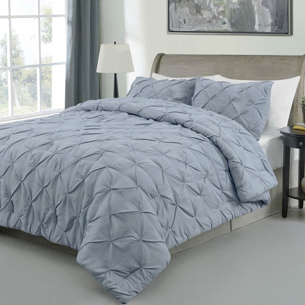 Shop Kotter Home Pinch Pleat Pintuck Comforter Set On Sale