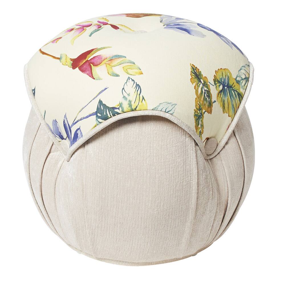 Jennifer Taylor Floral Round Pouf Ottoman