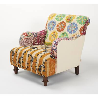 Jennifer Taylor Mixed Patterned Kantha Arm Chair