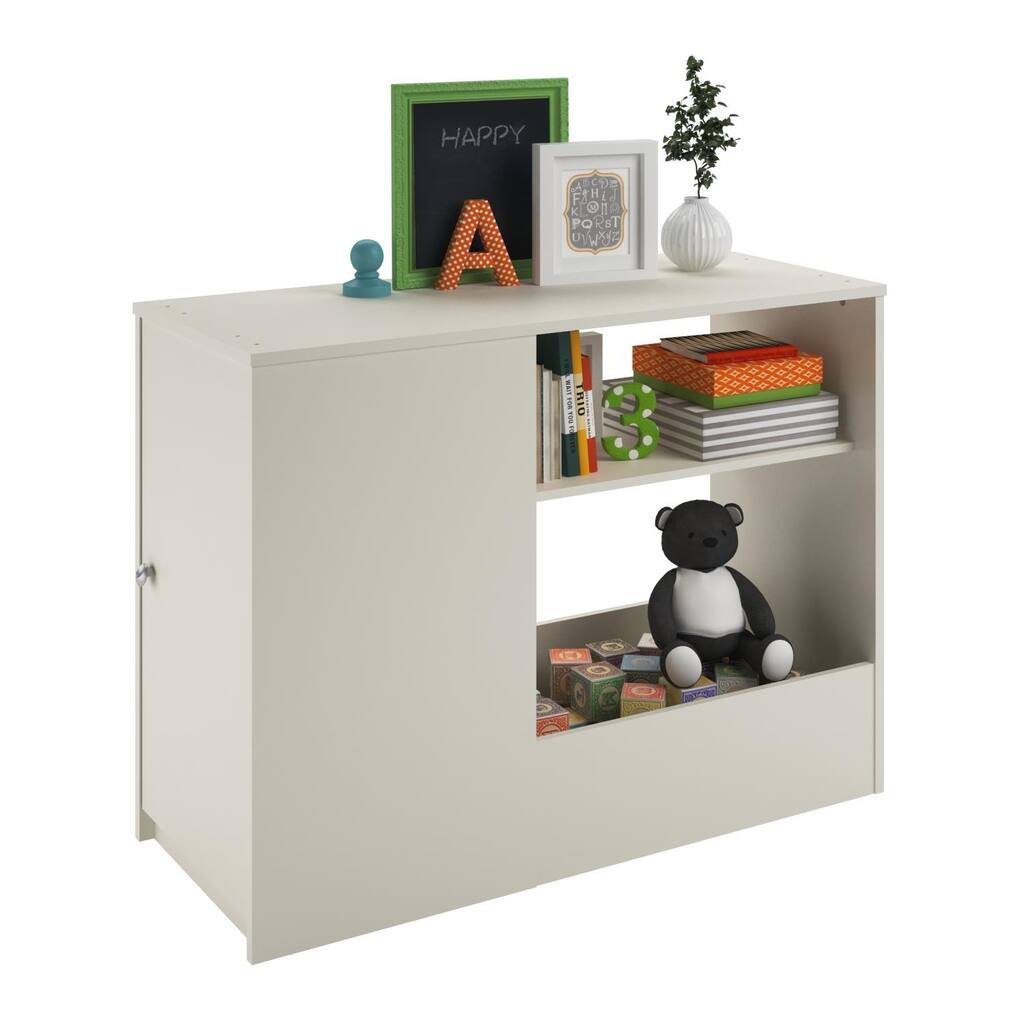 Altra Elements White Toy Box Bookcase with Door by Cosco