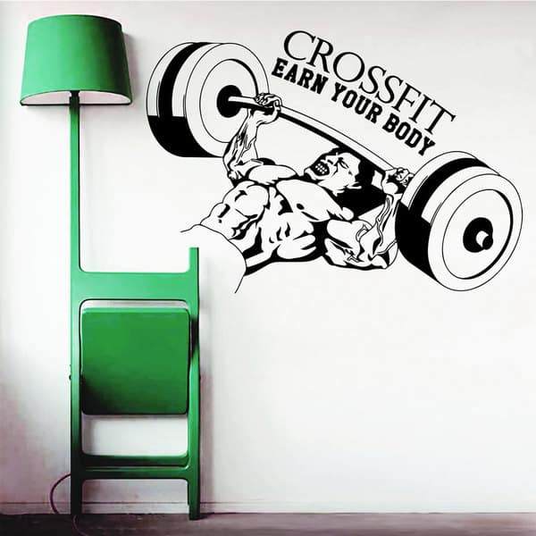 Body Building Gym Fitness Crossfit Bench Lift Vinyl Sticker Wall Art ...
