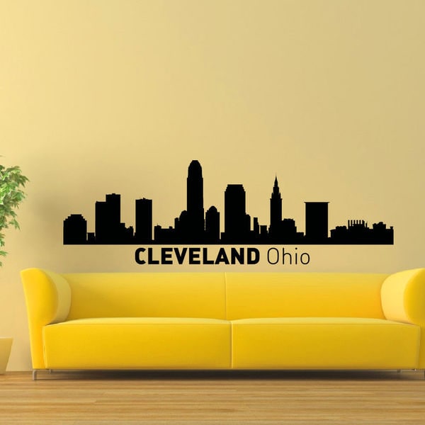 Cleveland Ohio Skyline Vinyl Wall Art Decal Sticker ...