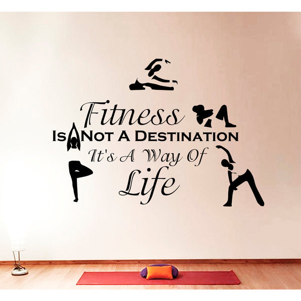 Fitness Yoga Quote Vinyl Sticker Wall Art