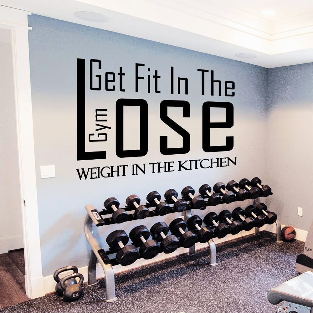 Get Fit Sticker Gym Decor Get Fit in The Gym Vinyl Sticker Wall Art - Overstock - 10425648