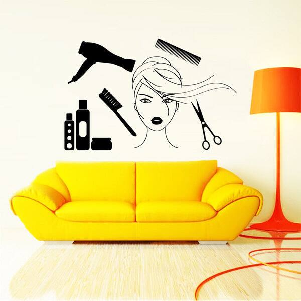 Hair Salon Decor Vinyl Sticker Wall Art - Bed Bath & Beyond - 10425651