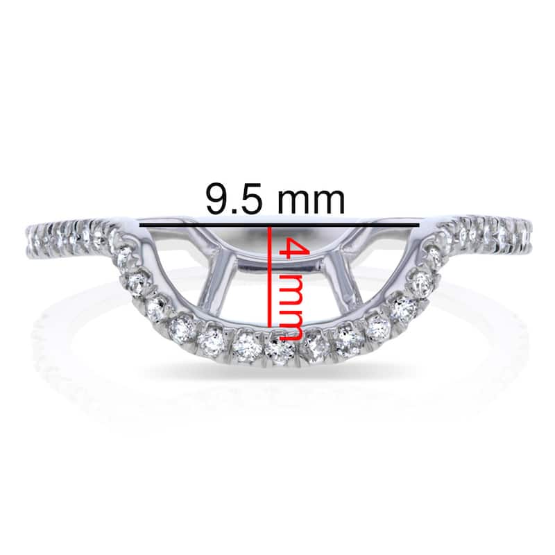 Annello by Kobelli 14k White Gold 1/5ct TDW Curved Diamond Enhancer Wedding Band